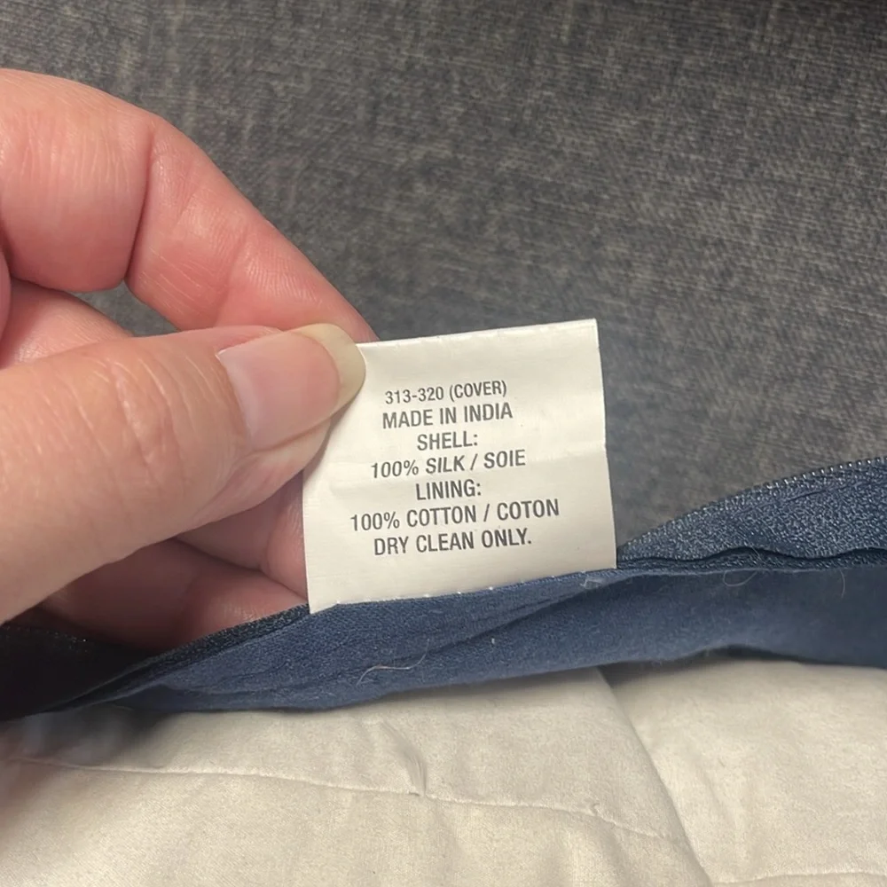 Crate&Barrel Hayward Silk Throw Pillow in Indigo